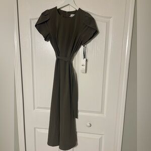 Calvin Klein Tulip-Sleeve A-Line Midi Dress